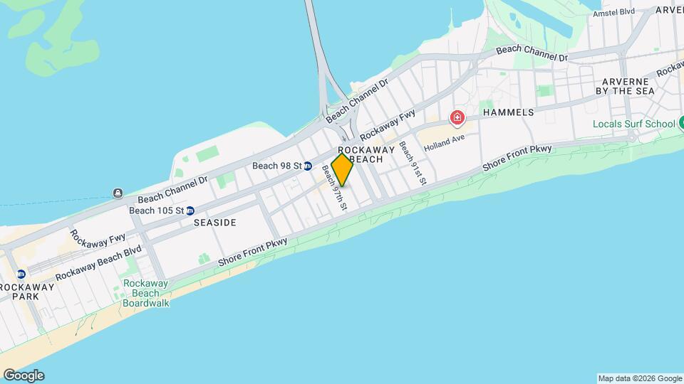 176 Beach 97th St, Unit steps to the ocean Mapa y Detalles de la Ubicación