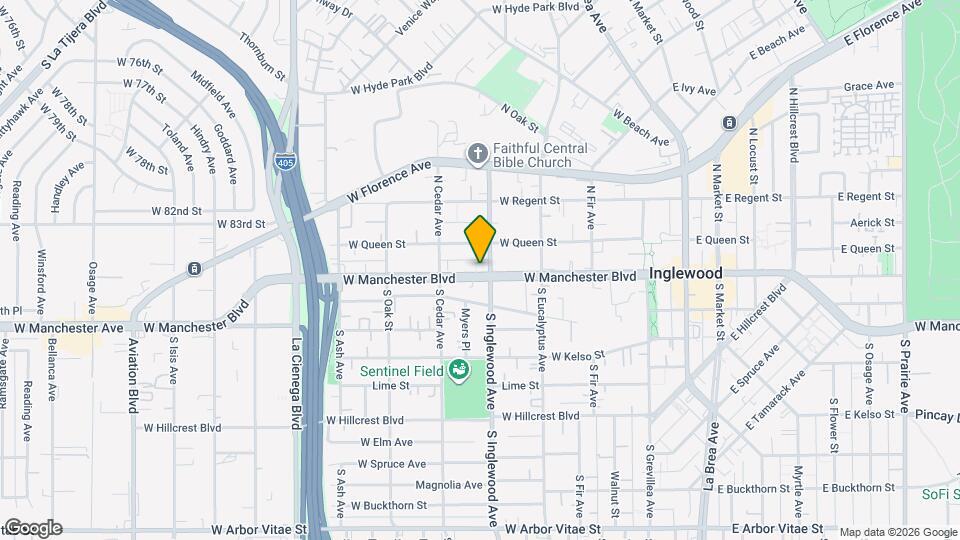 407 W Manchester Blvd Map and Location Details