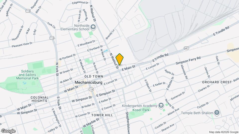 14 N Walnut St Map and Location Details