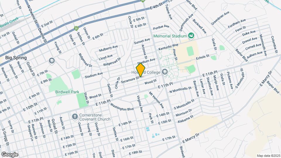 1504 Sycamore St Map and Location Details