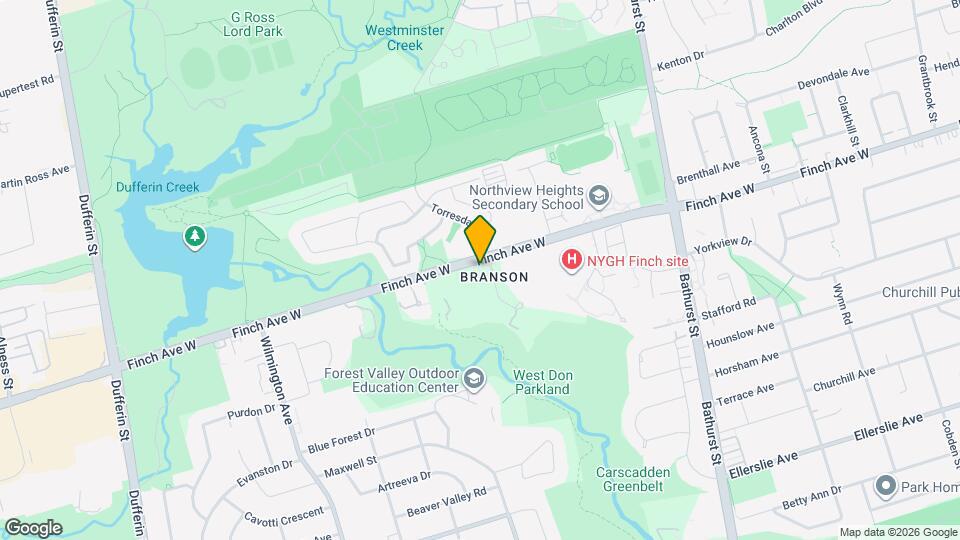 591 Finch Avenue Map and Location Details