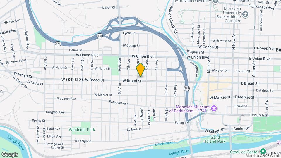 622 W Broad St Map and Location Details