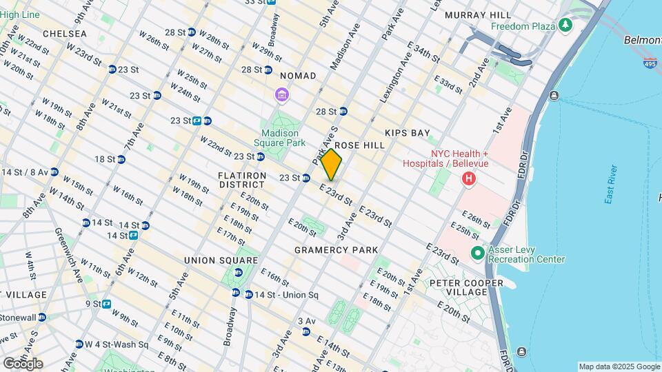 131-133 E 23rd St Mapa y Detalles de la Ubicación