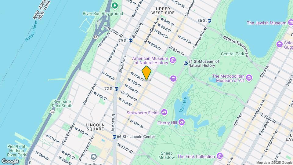 102 W 75th St Map and Location Details