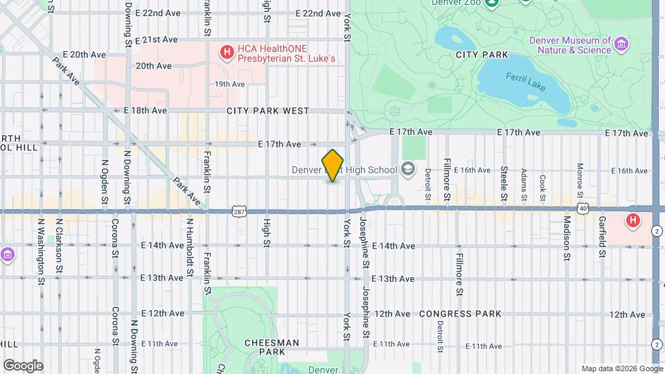 1560 Gaylord St, Unit 2nd Floor Map and Location Details