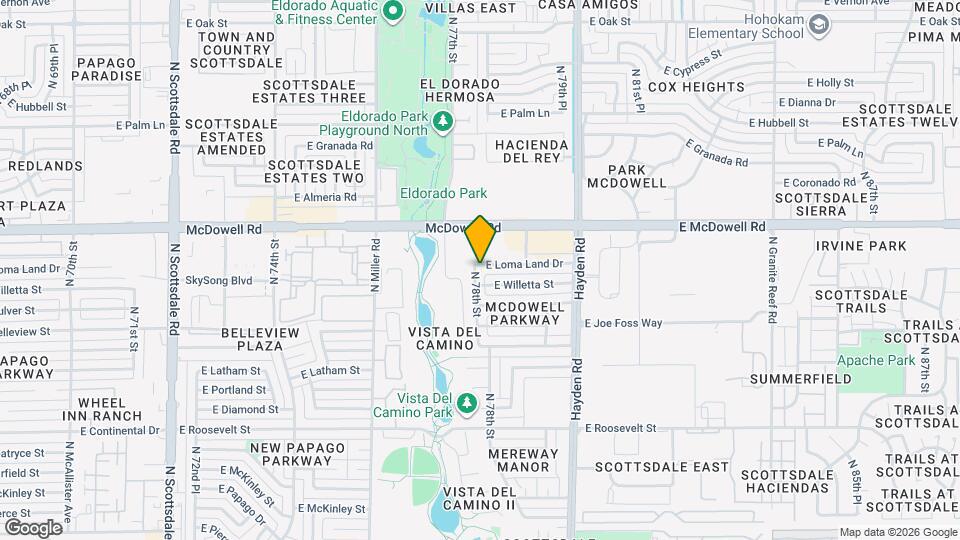 7801 E Loma Land Dr Mapa y Detalles de la Ubicación