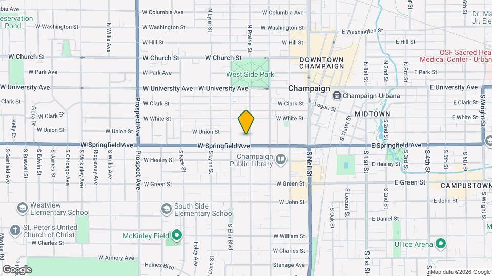 313 S Prairie St Map and Location Details