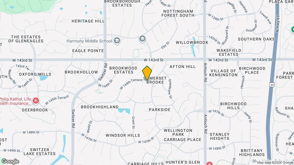 9309 W 144th Terrace Map and Location Details