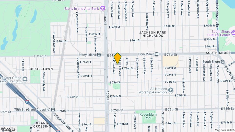 7152 S East End Ave Map and Location Details