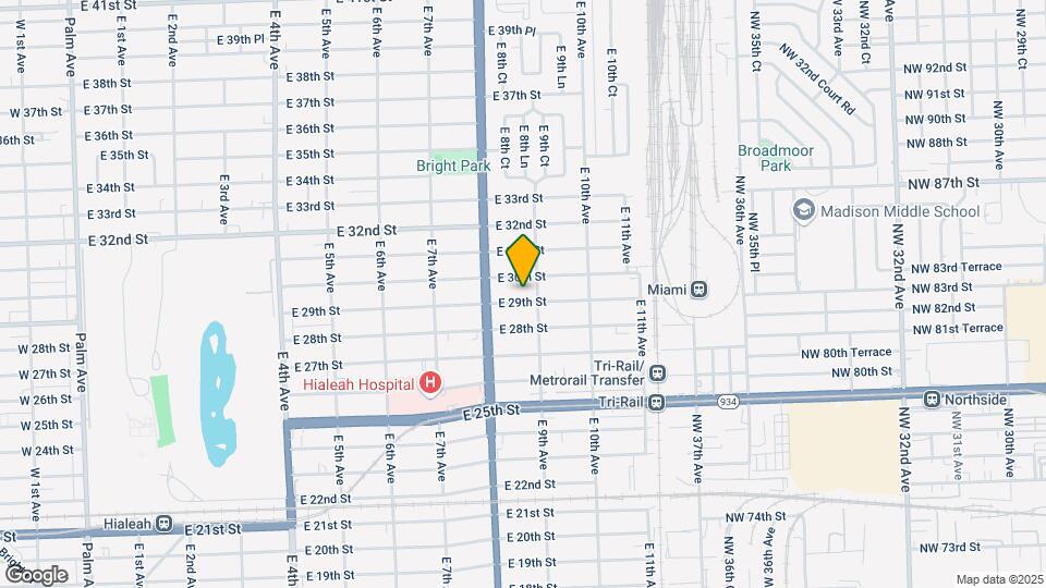 875 E 29th St Map and Location Details
