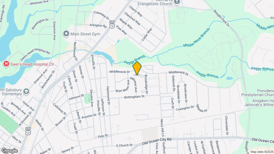 1119 Hillcrest Ave Map and Location Details