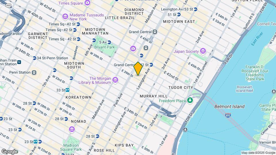 115 E 39th St Map and Location Details