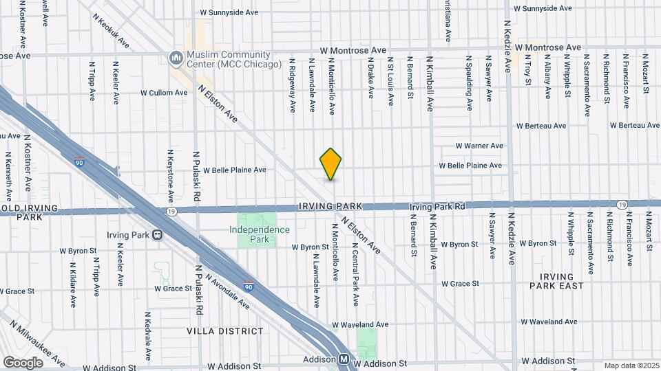 4034 N Monticello Ave, Unit 1 Map and Location Details