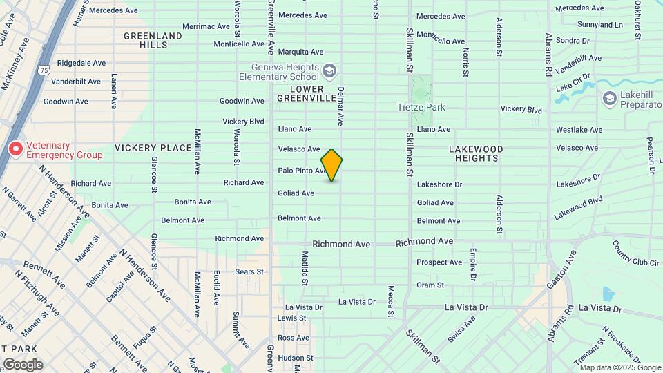 5839 Goliad Ave, Unit Garage Apartment Mapa y Detalles de la Ubicación