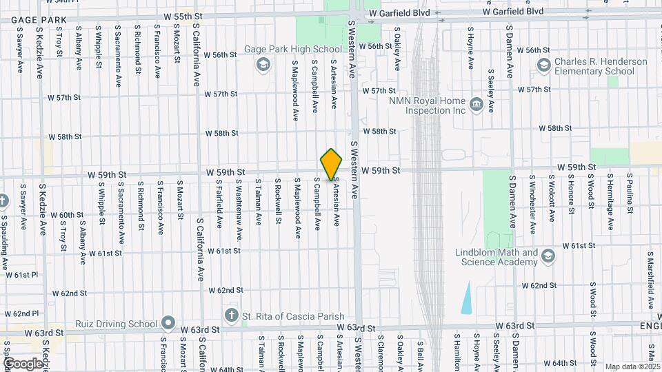 5924 S Artesian Ave Map and Location Details
