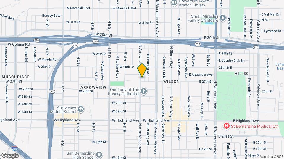 2709 N Arrowhead Ave Map and Location Details