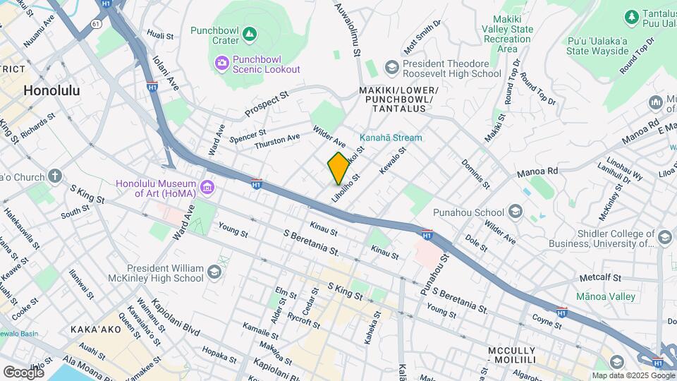 1436 Liholiho St Map and Location Details