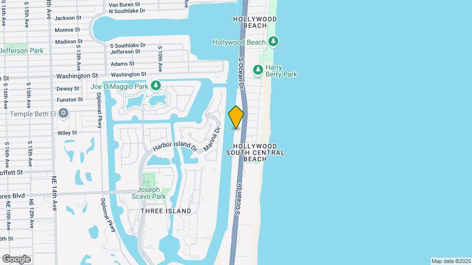 1600 S Ocean Dr, Unit 1bedd2bath-intracoastal Map and Location Details
