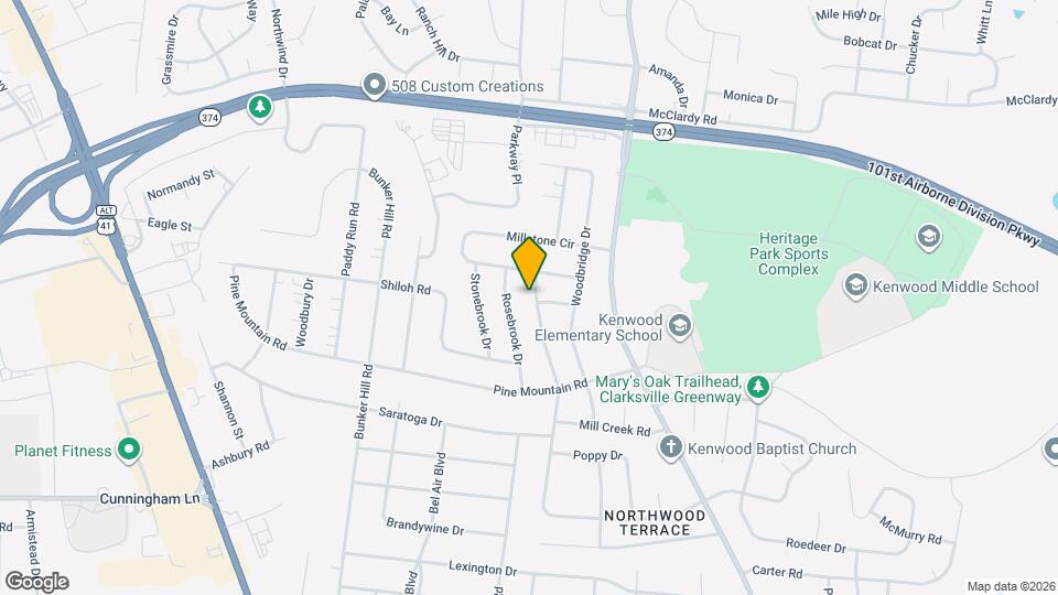 208 Northwood Terrace Map and Location Details
