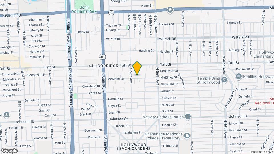 1502 N 57th Terrace Map and Location Details
