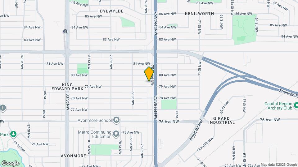 7906-7975 75 Street NW Map and Location Details