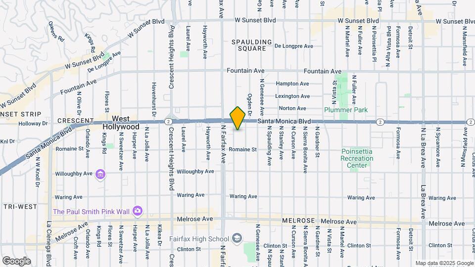 1036 N Orange Grove Ave Mapa y Detalles de la Ubicación