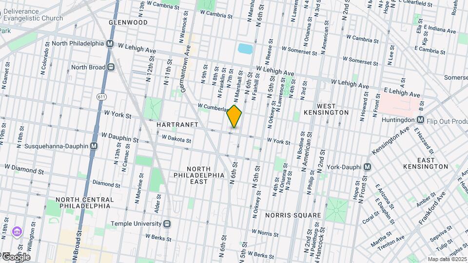 611 W York St Map and Location Details