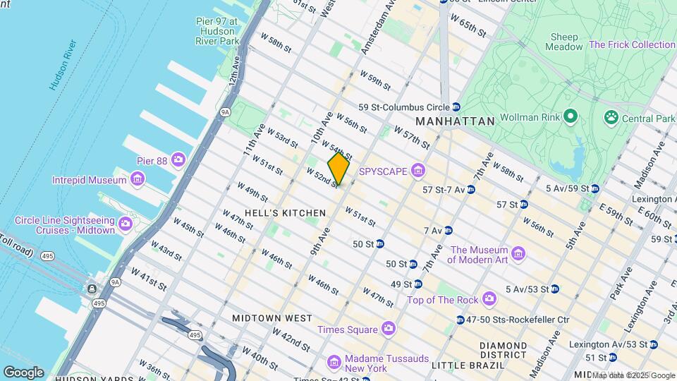 406 W 52nd St Mapa y Detalles de la Ubicación