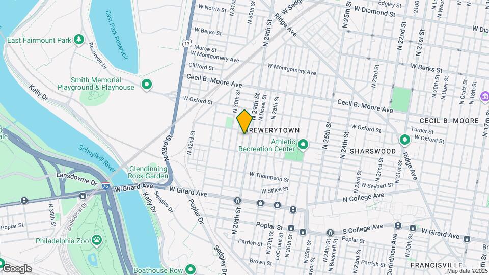 1443 N Hollywood St Map and Location Details