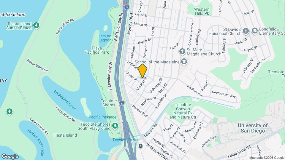 1522 Morenci St, Unit 1522 Morenci St San Diego CA 92110 Mapa y Detalles de la Ubicación