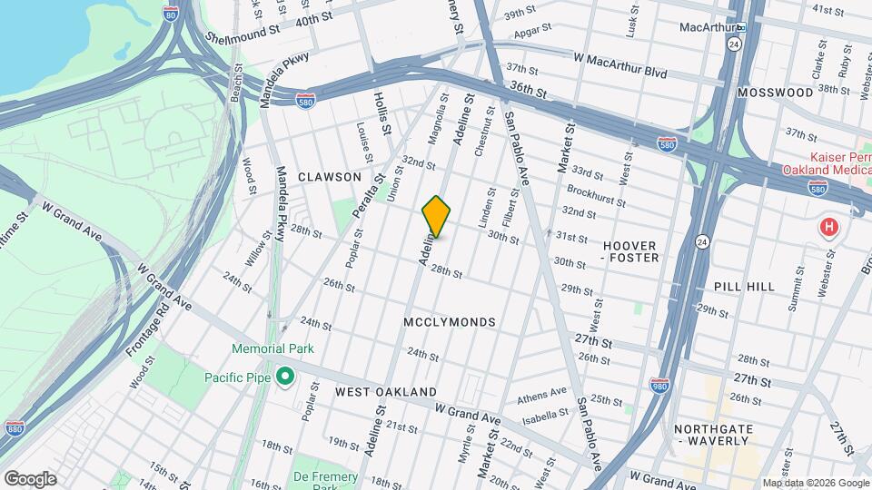 Large well located West Oakland condominium Mapa y Detalles de la Ubicación