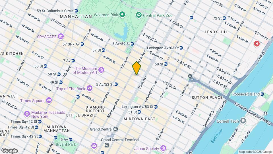 60 E 56th St Map and Location Details