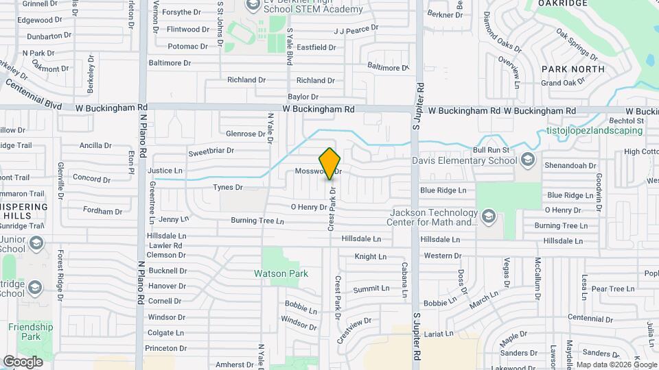 1617 Crest Park Dr Mapa y Detalles de la Ubicación