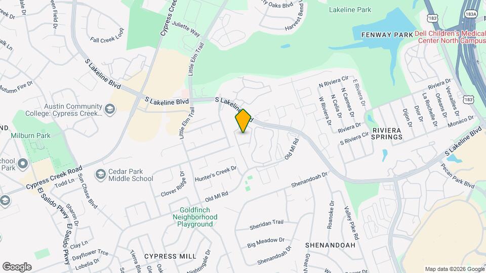 2101 S Lakeline Blvd, Unit 1025 Map and Location Details