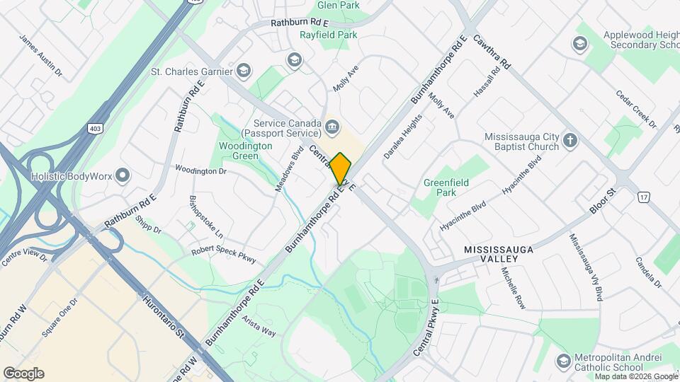 330 Burnhamthorpe Rd E Map and Location Details