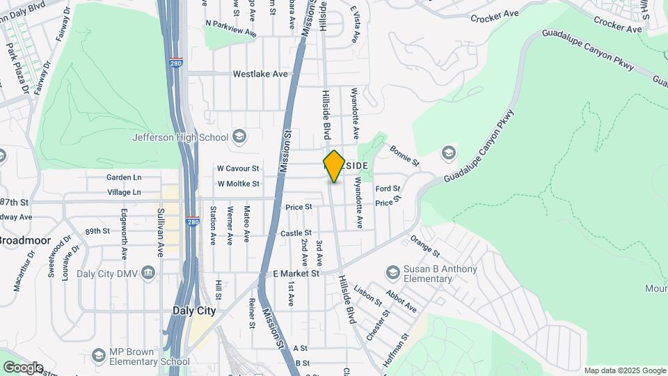 743 Hillside Blvd Map and Location Details