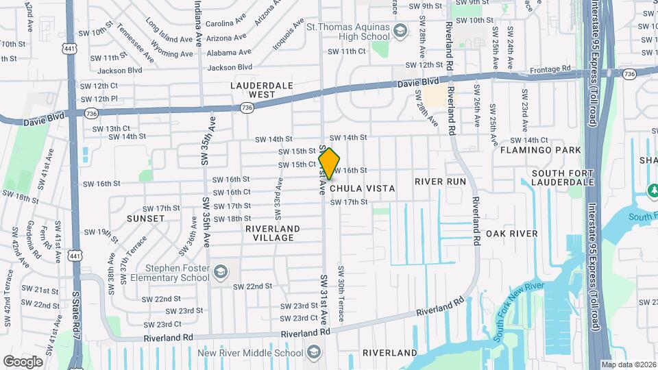 1647 SW 30th Terrace Mapa y Detalles de la Ubicación
