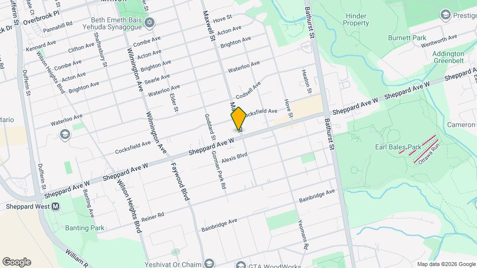 724 Sheppard Ave W Map and Location Details