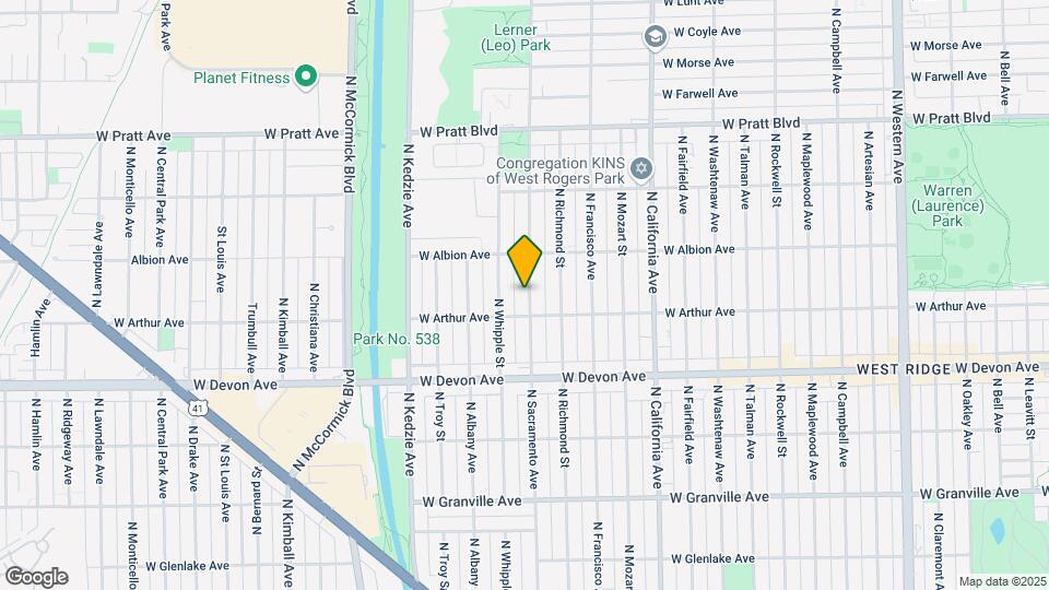 6518 N Sacramento Ave Map and Location Details