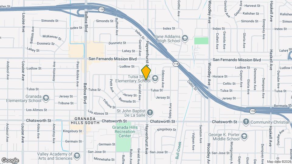 10931 Hayvenhurst Ave Map and Location Details