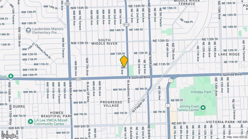 1032 NW 1st Ave Map and Location Details
