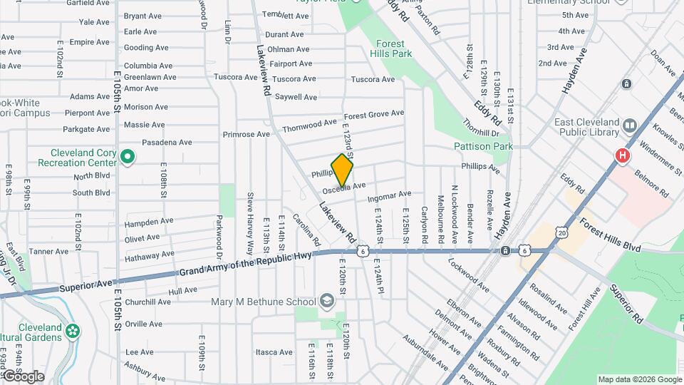 12104 Osceola Ave Map and Location Details