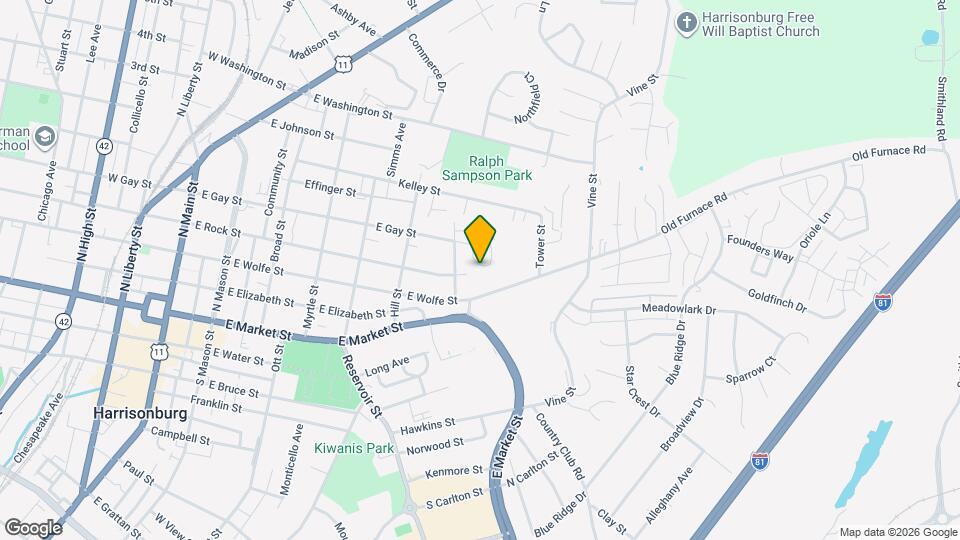 709 E Gay St Map and Location Details