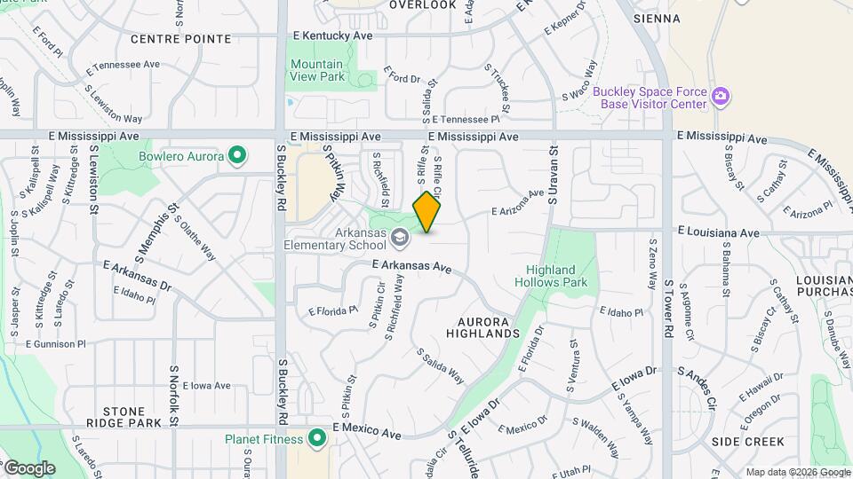 17403 E Louisiana Ave Mapa y Detalles de la Ubicación