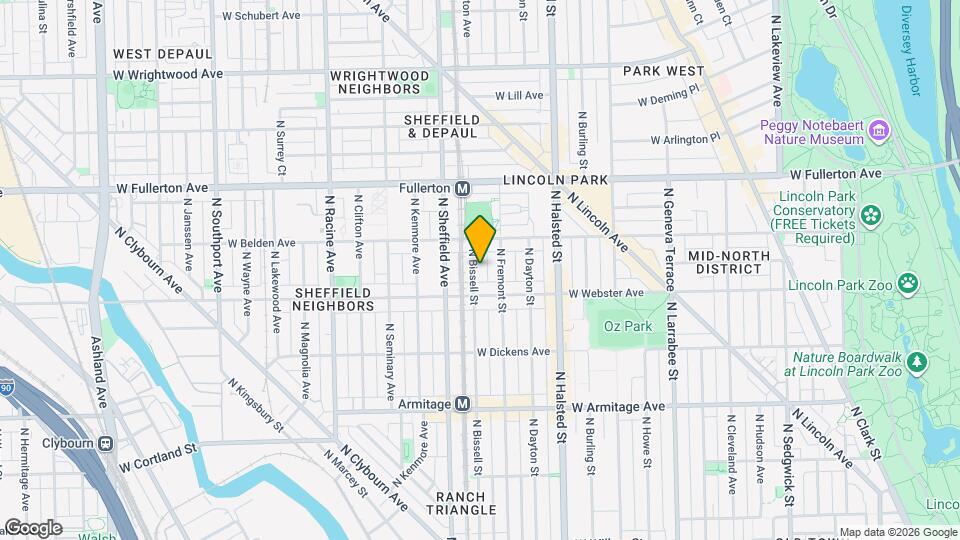 2227 N Bissell St, Unit Apt G Map and Location Details