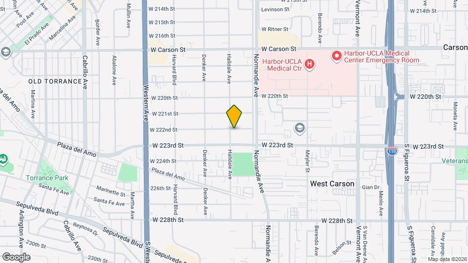 1346 W 222nd St Mapa y Detalles de la Ubicación