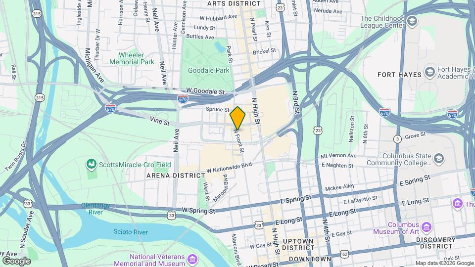 Arena Crossing Apartments Map and Location Details