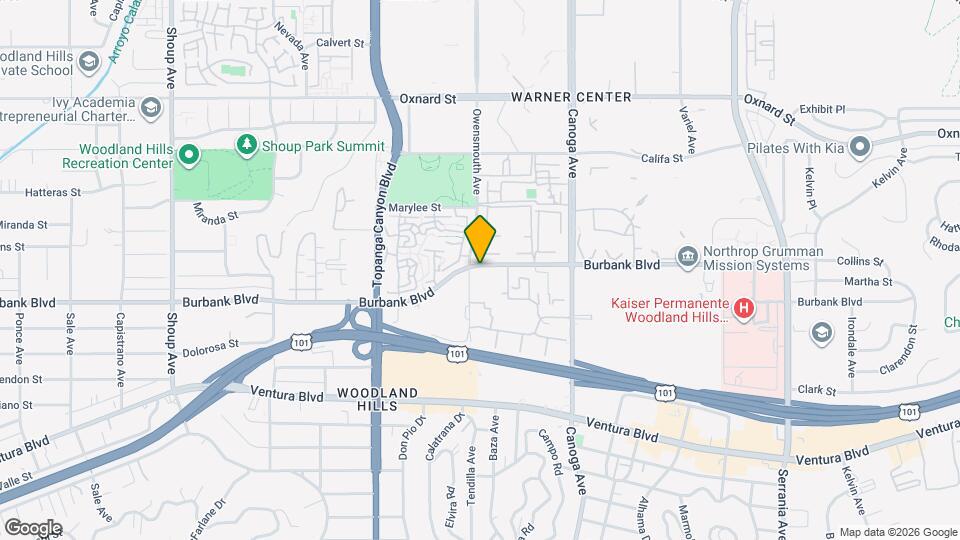 21650 Burbank Blvd Map and Location Details