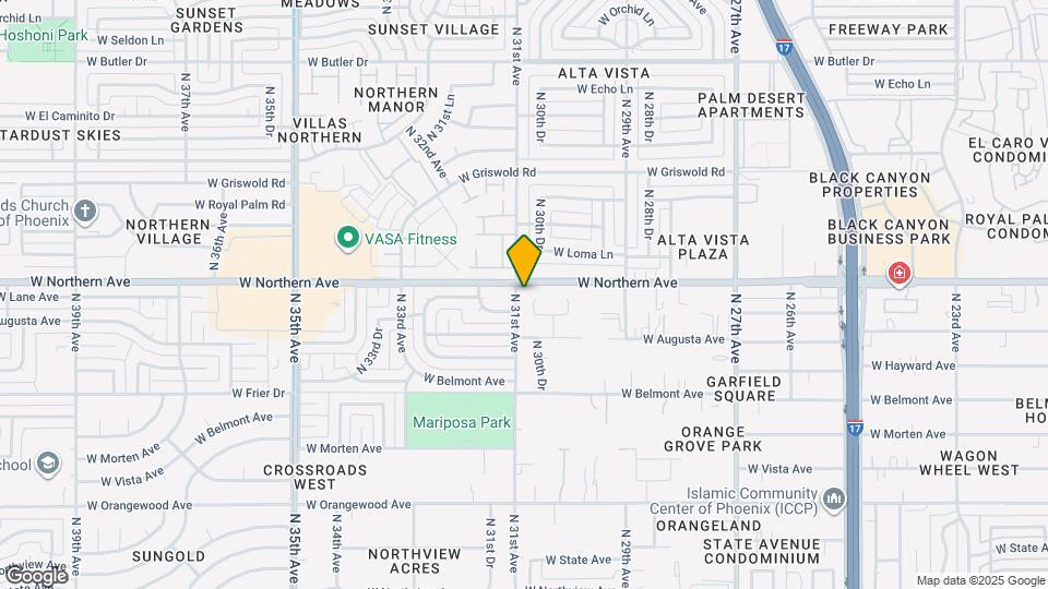 3031 W Northern Ave Map and Location Details