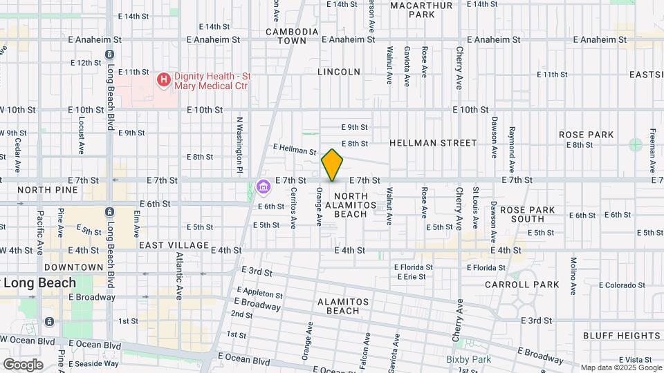 1226 E. 7th Street Apartments Map and Location Details